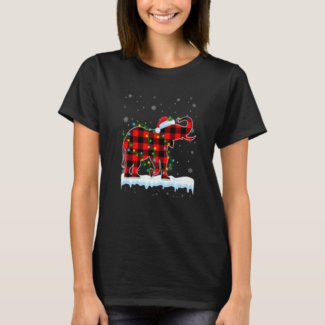 Elephant Weihnachts-Weihnachtsmannmütze Niedliche  T-Shirt (Vorderseite)