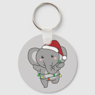 Elephant Weihnachts-Wintertiere Elephants Keycha Schlüsselanhänger