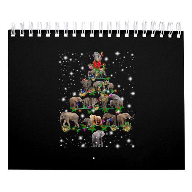 Elephant Weihnachtsbaum bedeckt durch Blitzlicht Kalender (Titelbild)