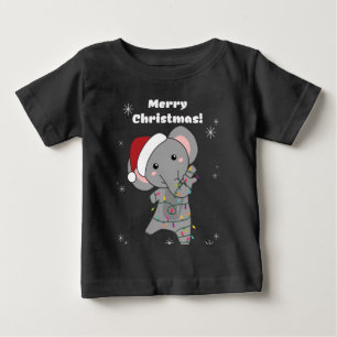 Elephant Weihnachtsschnee Wintertiere Elefanten Baby T-shirt