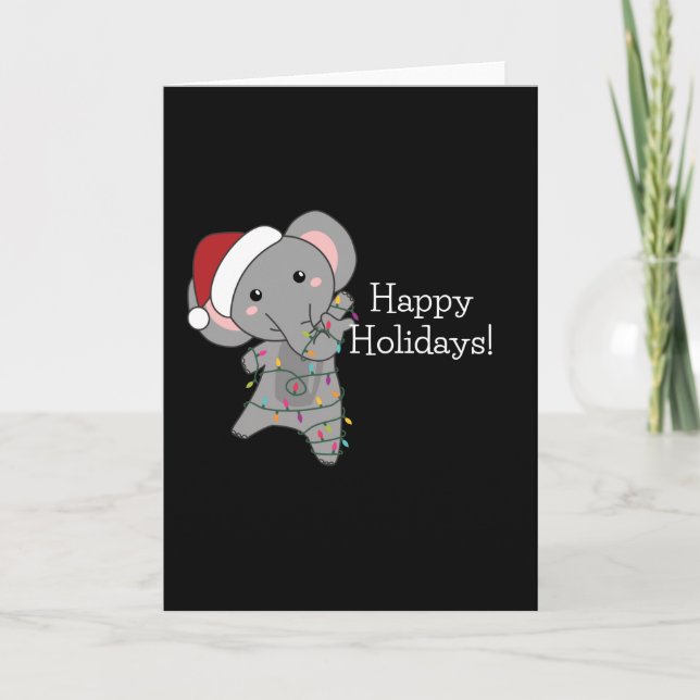Elephant Weihnachtsschnee Wintertiere Elefanten Karte (Vorderseite)