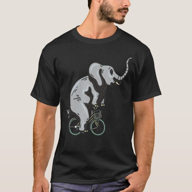 Elephant Whisperer Cyclist Zoogoer Wildlife Animal T-Shirt (Vorderseite)