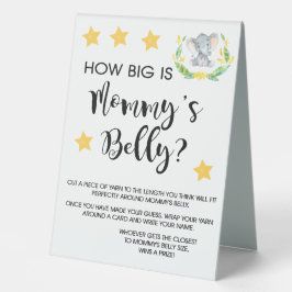 Elephant Wie groß ist Mommy Bly Table Sign Tischaufsteller