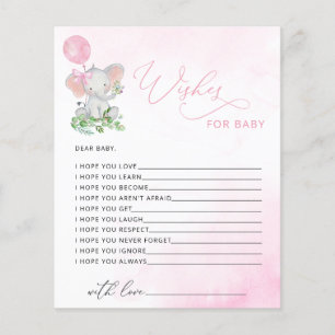 Elephant will Baby Shower Game Card