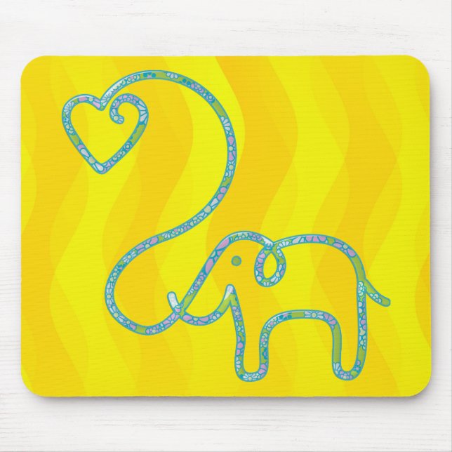 ELEPHANT with heart Mousepad (Vorne)