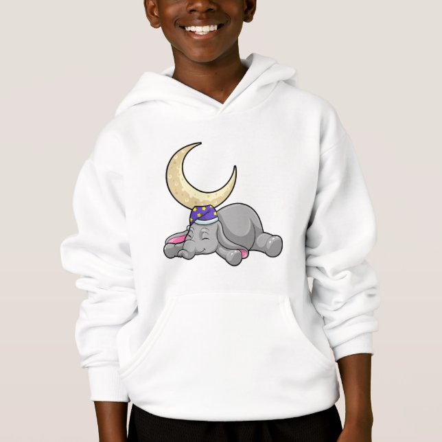Elephant with Moon Hoodie (Vorderseite)