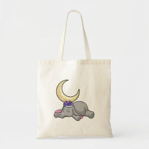 Elephant with Moon Tragetasche