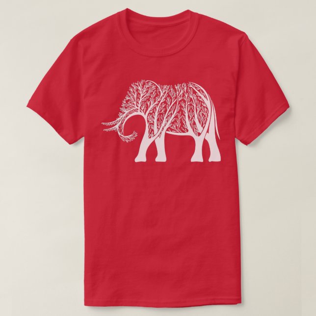 Elephant With Tree Elephant Lover Zookeeper Gift E T-Shirt (Design vorne)