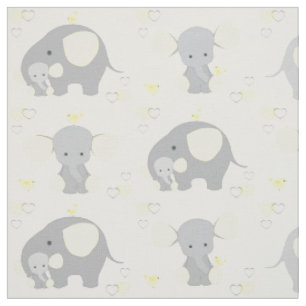 Elephant Yellow Safari Animal Kinderzimmer Neutral Stoff