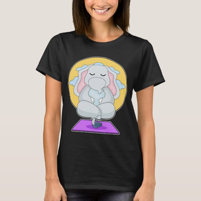 Elephant Yoga Fitness Meditation T-Shirt (Vorderseite)