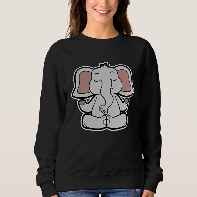 Elephant Yogifant Yoga Position Vintage Frequency Sweatshirt (Vorderseite)