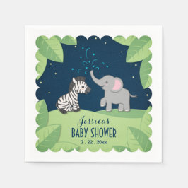 Elephant & Zebra Safari Babydusche Napkins Serviette