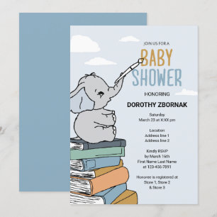 Elephant Zeichnete etwas Baby Dusche Elefant Niedl Einladung