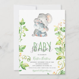 Elephant Zoo Animal Unisex Baby shower Invitation