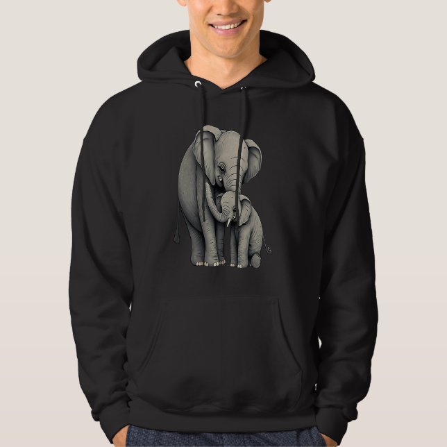 Elephant Zookeeper Elephant Mom Hugging A Child El Hoodie (Vorderseite)