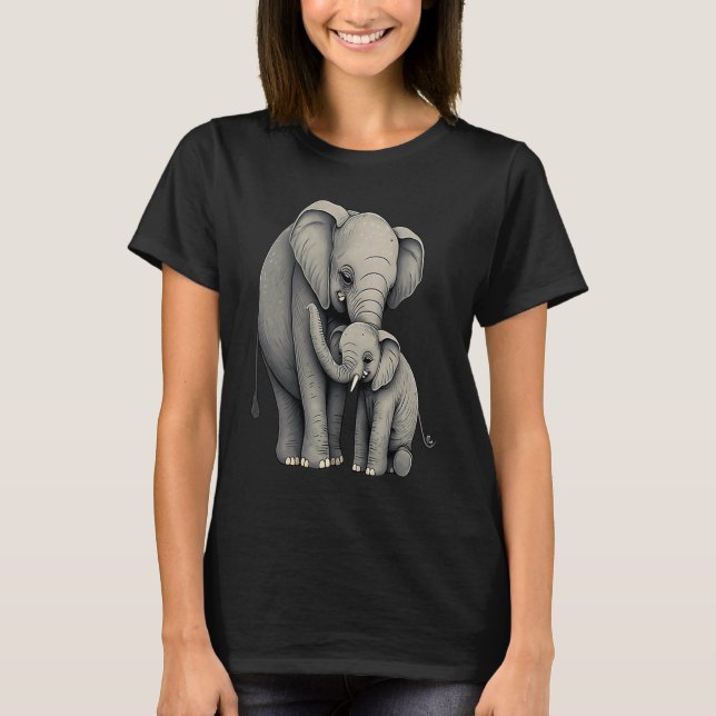 Elephant Zookeeper Elephant Mom Hugging A Child El T-Shirt (Vorderseite)
