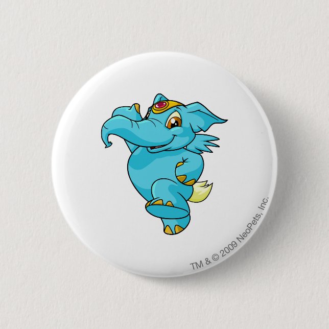 Elephante Blau Button (Vorderseite)