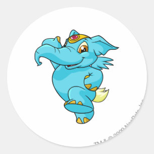 Elephante Blue Runder Aufkleber