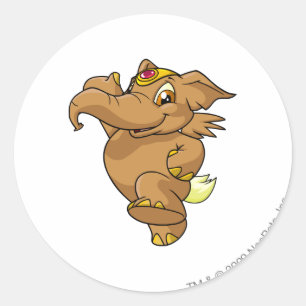 Elephante Brown Runder Aufkleber