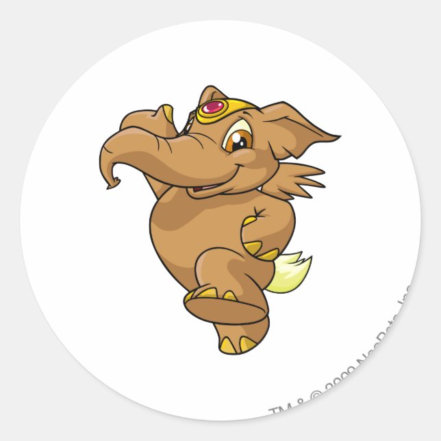 Elephante Brown Runder Aufkleber (Vorderseite)