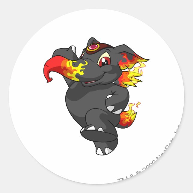 Elephante Fire Runder Aufkleber (Vorderseite)
