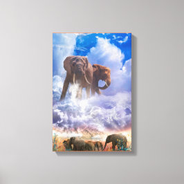 ELEPHANTE GEBIETE DES Kilimanjaro Leinwanddruck