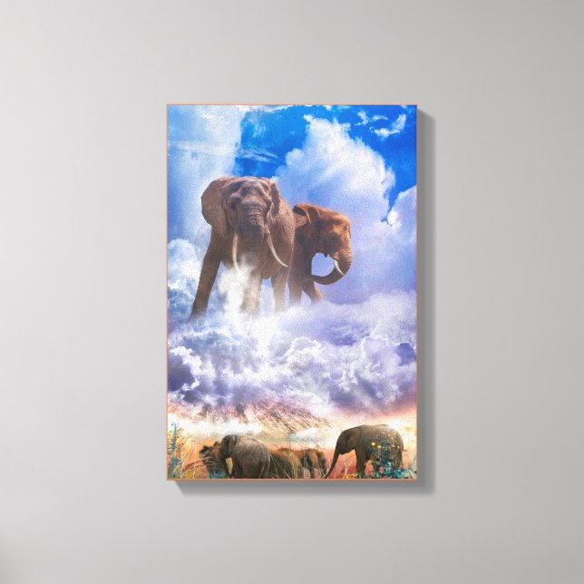 ELEPHANTE GEBIETE DES Kilimanjaro Leinwanddruck (Vorderseite)