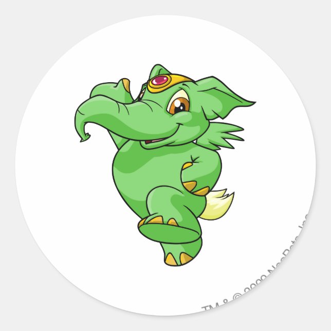 Elephante Green Runder Aufkleber (Vorderseite)
