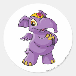 Elephante lila runder aufkleber