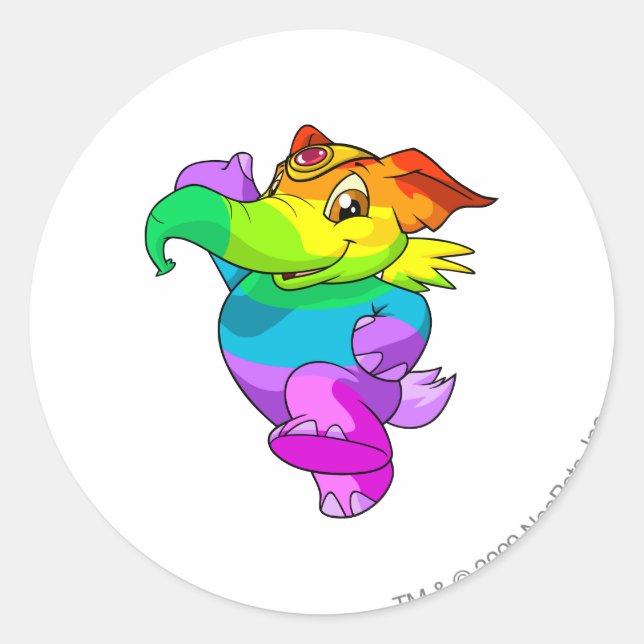 Elephante Rainbow Runder Aufkleber (Vorderseite)