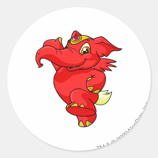 Elephante Red Runder Aufkleber (Vorderseite)