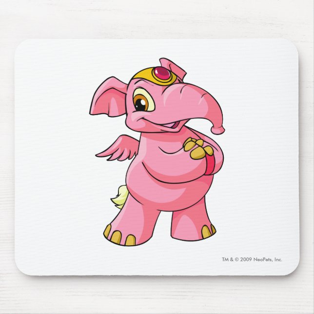 Elephante Rosa Mousepad (Vorne)