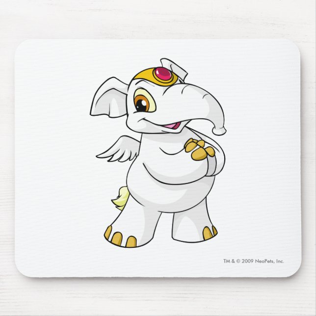 Elephante Weiß Mousepad (Vorne)