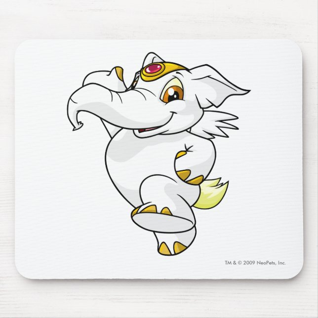 Elephante Weiß Mousepad (Vorne)