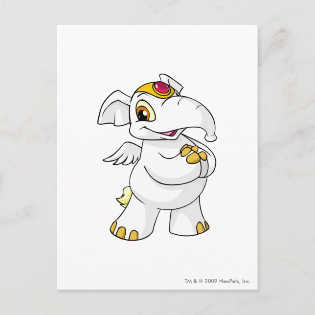 Elephante White Postkarte (Vorderseite)