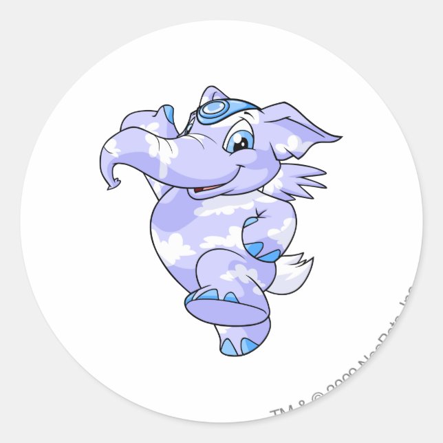 Elephante Wolke Runder Aufkleber (Vorderseite)