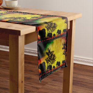 Elephanten Sunset Table Runner Kurzer Tischläufer