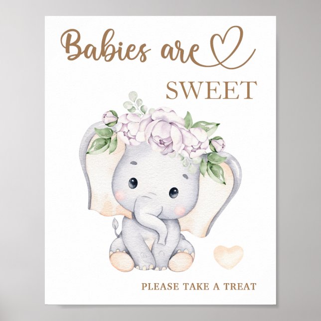 Elephantische Babydusche Die Babys sind süß und ne Poster (Vorne)