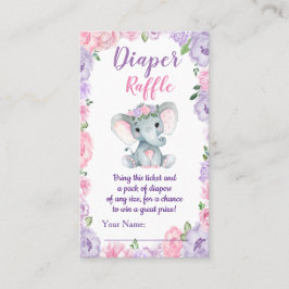Elephantische lila rosa Windeln Raffle Ticket Flor