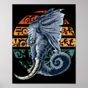 Elephantopus Elephant Tentacle Trunk Lovecraft Poster