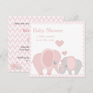 Éléphants adorables, faire-part de naissance Bébé 