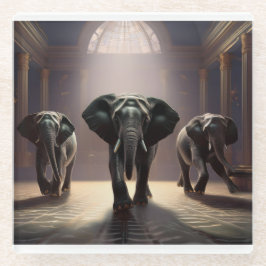 Elephants Aerobic Dance Class Glasuntersetzer