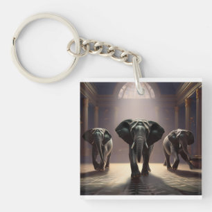 Elephants Aerobic Dance Class Schlüsselanhänger