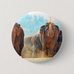 Elephants Animals Safari Destiny Peace Liebe Button