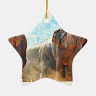 Elephants Animals Safari Destiny Peace Liebe Keramikornament