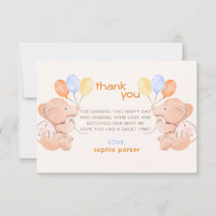 Elephants Babydusche Dankeskarte