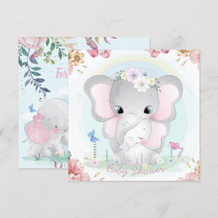 Elephants Babydusche Einladung