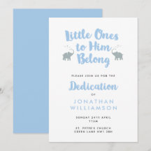 Elephants Christian Dedication Invitation | Bleu