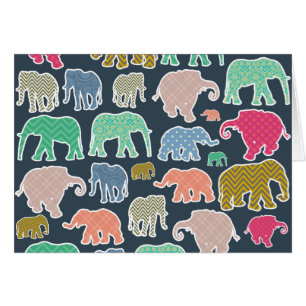 Eléphants Colorés, Motif Des Eléphants, Zigzag