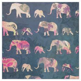Éléphants colorés, tissu